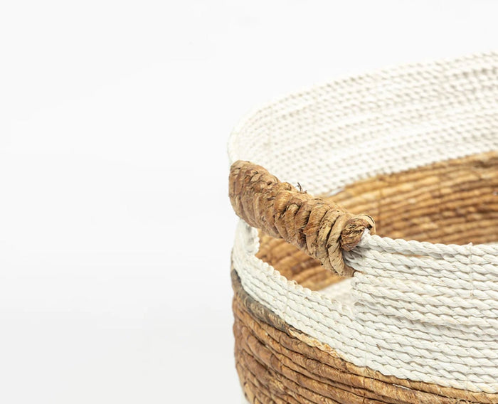 DAISY POPPY BASKET Off White And Natural Beige