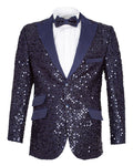 Dark Blue Design Blazer with Matching Bow Tie-Makrom