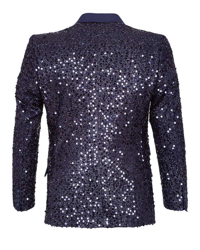 Dark Blue Design Blazer with Matching Bow Tie-Makrom