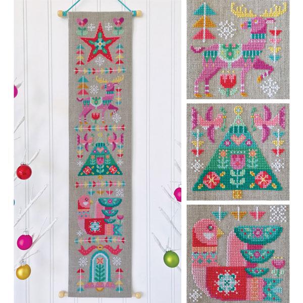Deck the Halls Cross Stitch Pattern-Stitched Modern