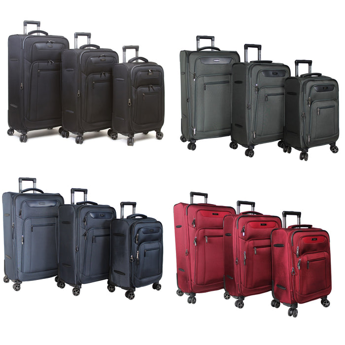 Dejuno Executive 3-Piece Spinner Luggage Set with USB Port