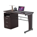 Deluxe Ergonomic Side Cabinet Compact Multifunction Computer Desk - Chocolate