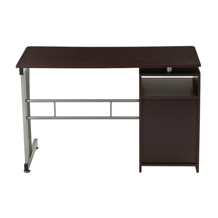 Deluxe Ergonomic Side Cabinet Compact Multifunction Computer Desk - Chocolate