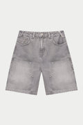 DENIM CARPENTER SHORTS - GREY WASH