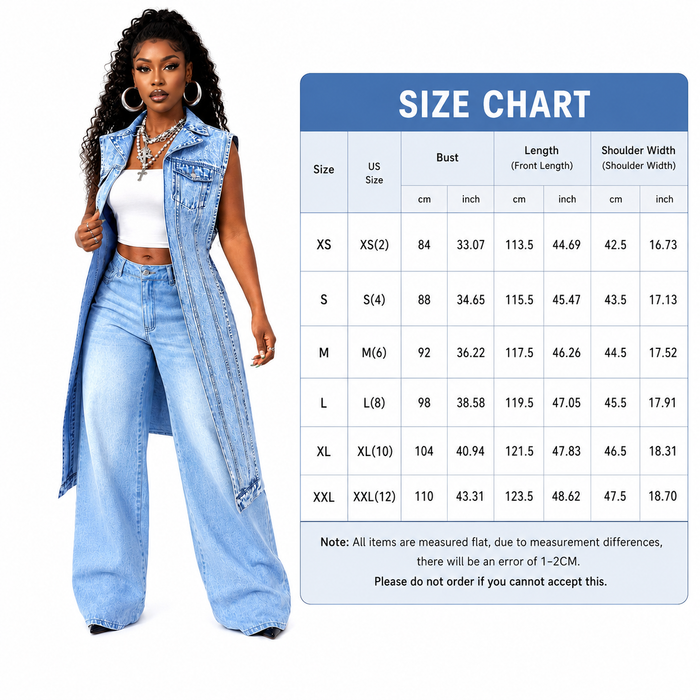 Denim Midi Dress for Women - Cotton Patchwork Style Fit