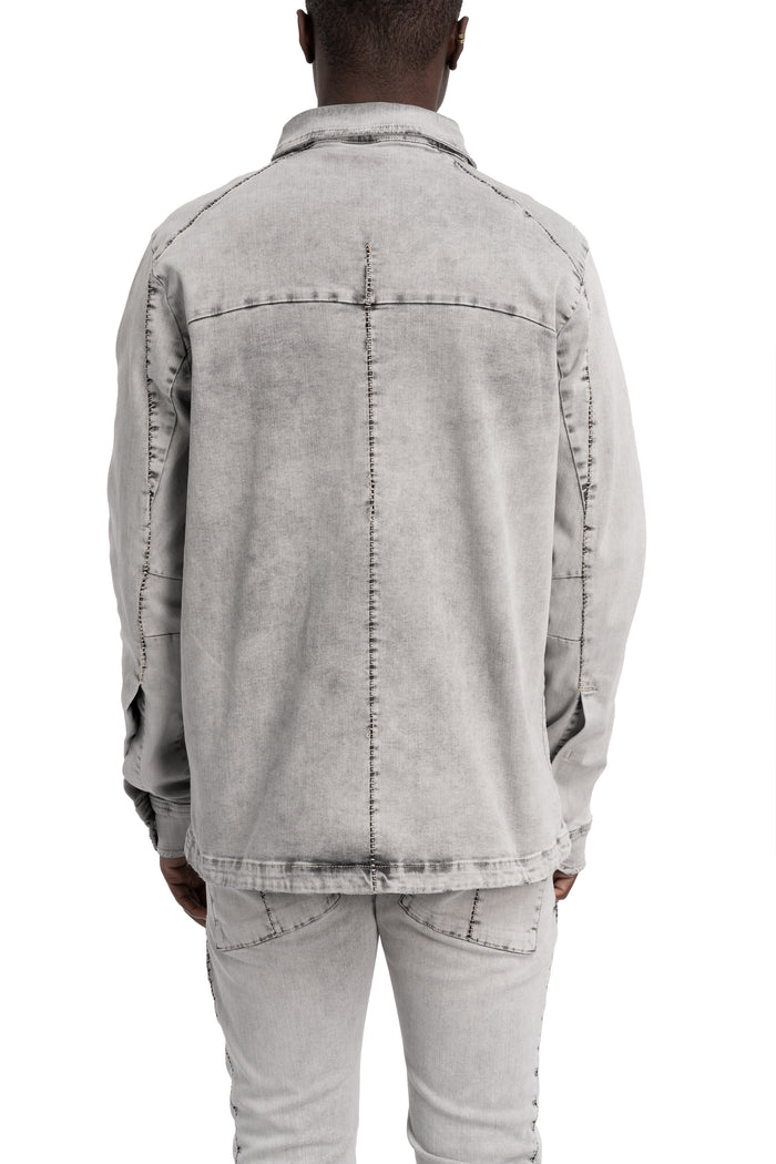 Thom Krom | SS26 - Denim overshirt, Light grey MH181