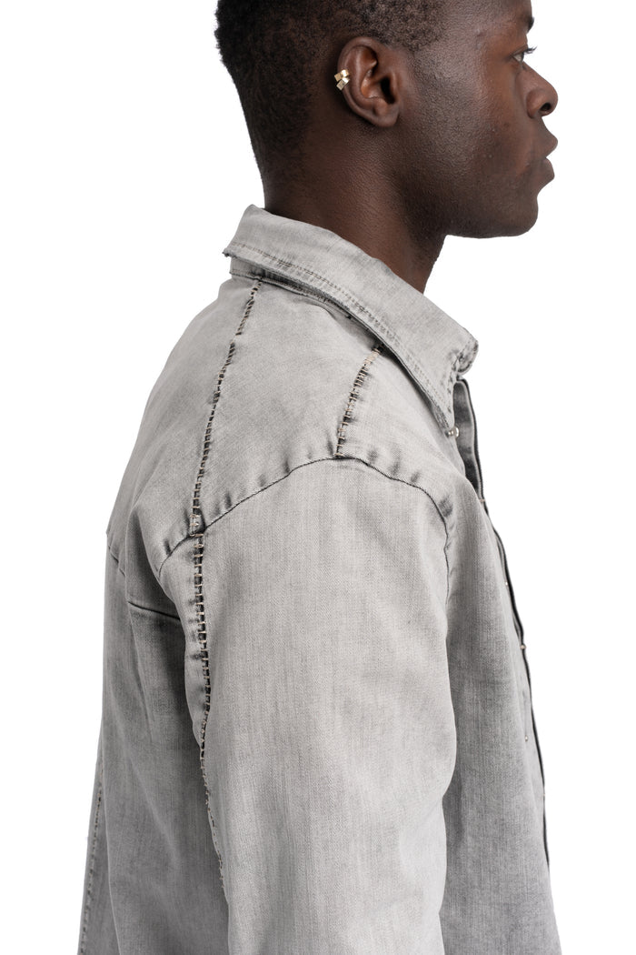 Thom Krom | SS26 - Denim overshirt, Light grey MH181