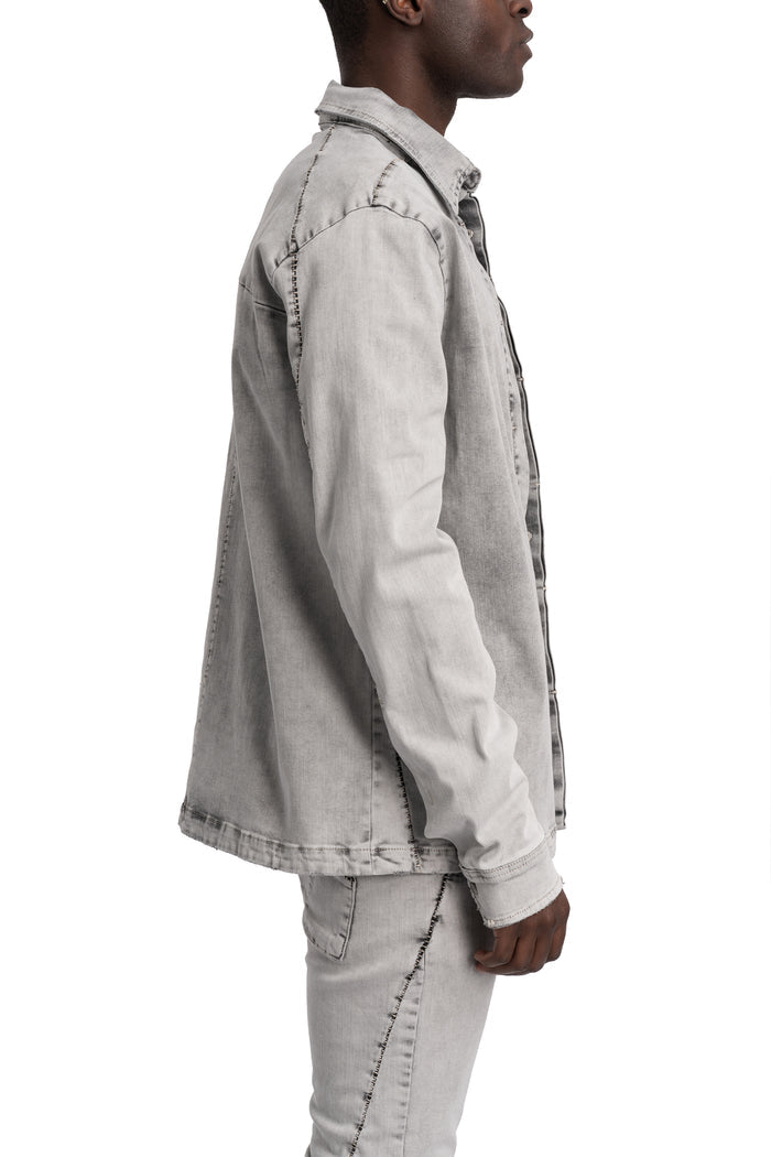 Thom Krom | SS26 - Denim overshirt, Light grey MH181
