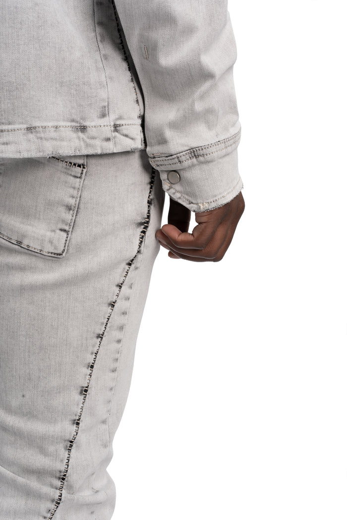 Thom Krom | SS26 - Denim overshirt, Light grey MH181