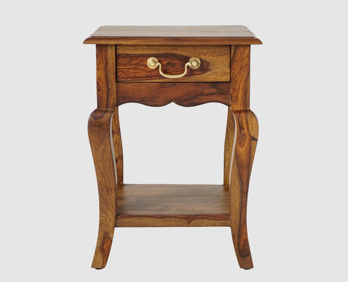 Denmark Solid Wood Bedside Table - Bedside Table - Furniselan - Teak-Finish