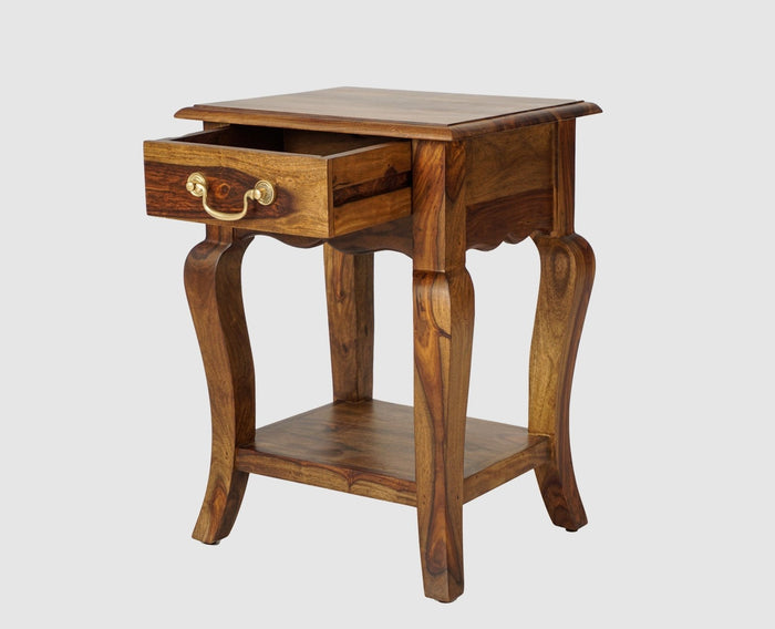 Denmark Solid Wood Bedside Table - Bedside Table - Furniselan - Teak-Finish