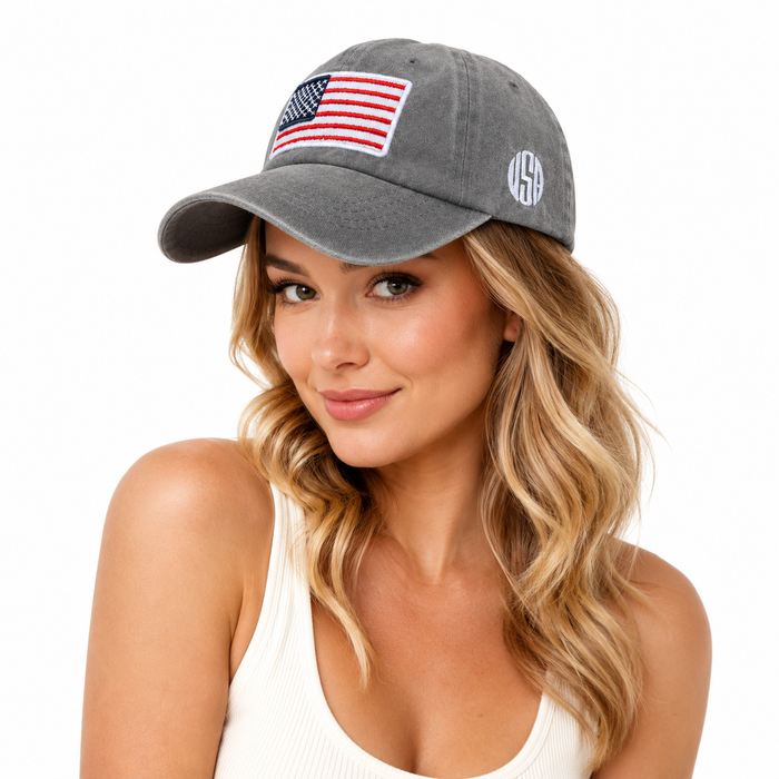 Polyester baseball cap with side-stitched letters, distressed finish, rounded edges, and sweet cool streetwear styling daily.