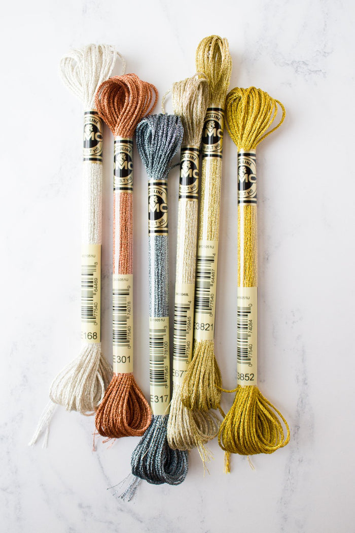 DMC Light Effects Metallic Embroidery Floss - Precious Metals Pack-Stitched Modern