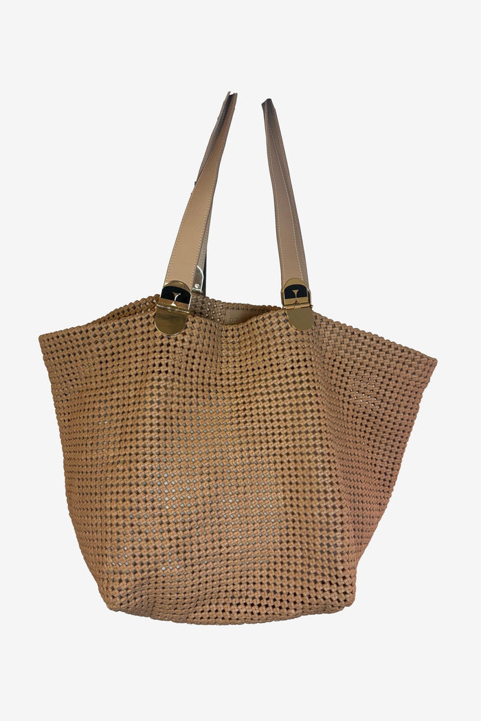 Donna Fobes Leather Beach Bag