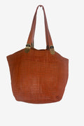 Donna Forbes Orange Leather Beach Bag