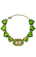 Gucci Double G Heart - crystal Necklace - Runway Catalog