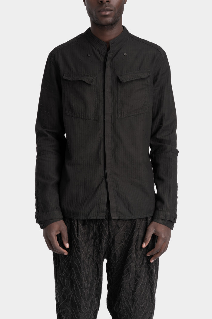 Blackmerle | Double sleeve field shirt , Herringbone T01-014EX