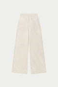 DOUBLE WAISTBAND STRIPE TROUSERS - BEIGE