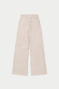 DOUBLE WAISTBAND STRIPE TROUSERS - BURGUNDY