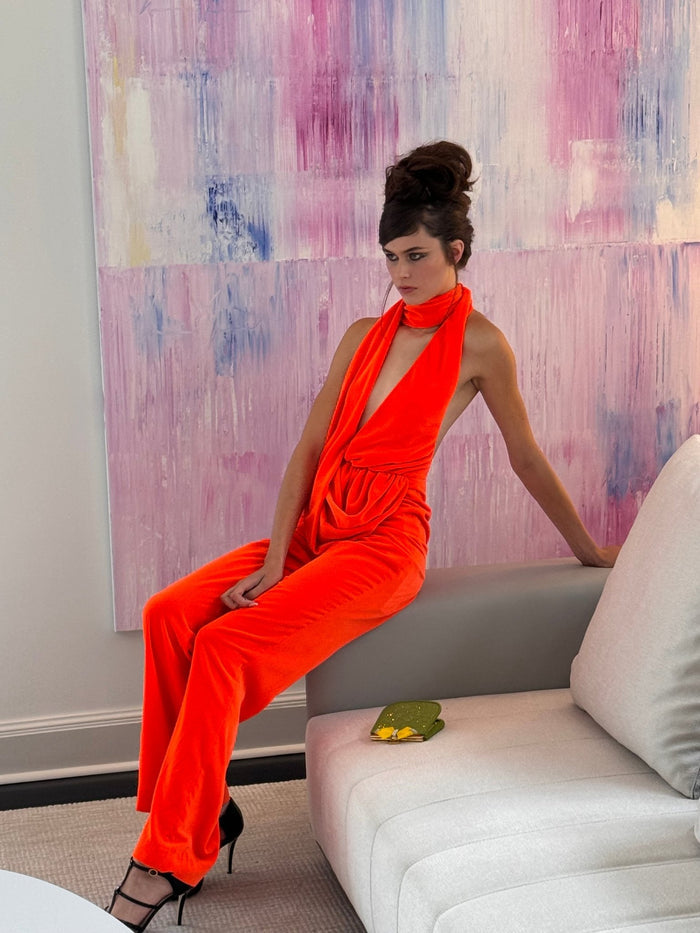 Area Draped Cowl Jumpsuit - Runway Catalog