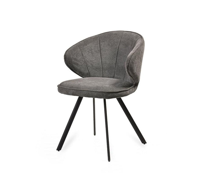 Echo Ele Dining Chair  – Modern Upholstered Dining Chair for Home & Café Textured Gray
