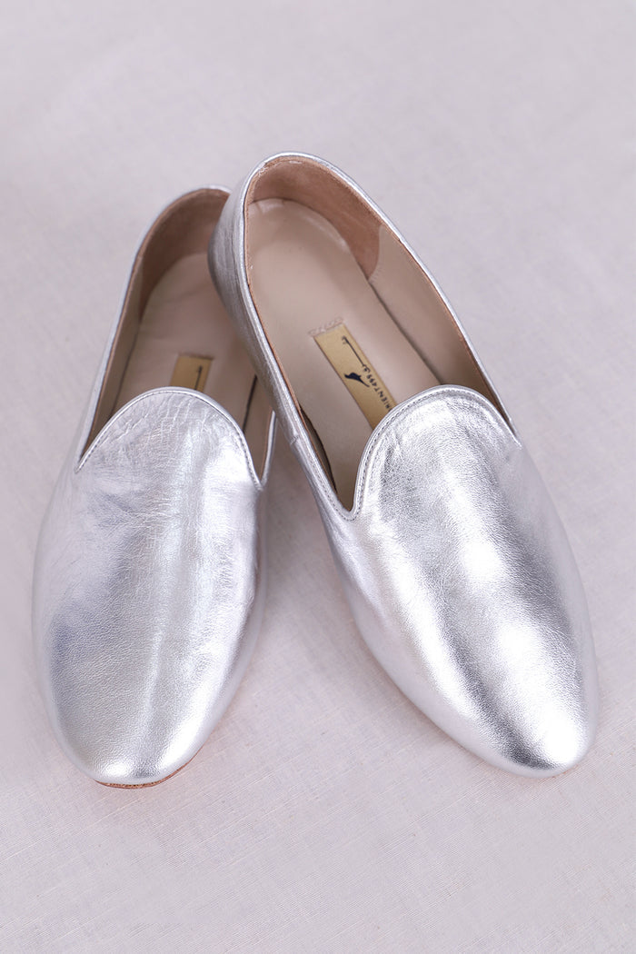 Ed Silver Leather Babouche