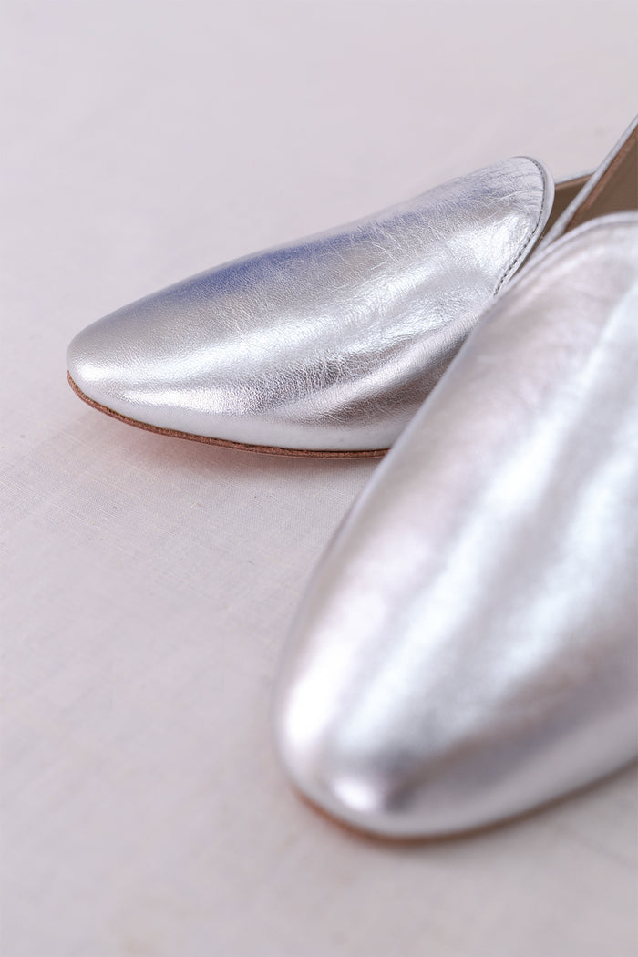 Ed Silver Leather Babouche
