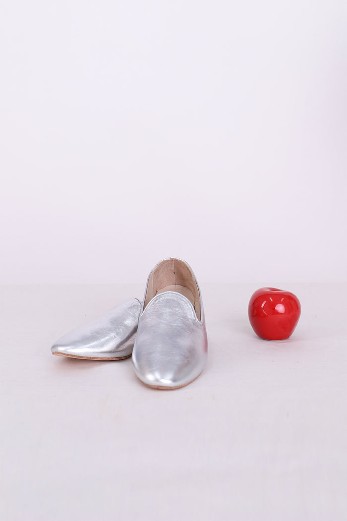 Ed Silver Leather Babouche