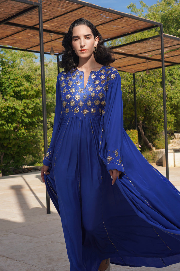 Edouard Silk Royal Blue Tareq Dress