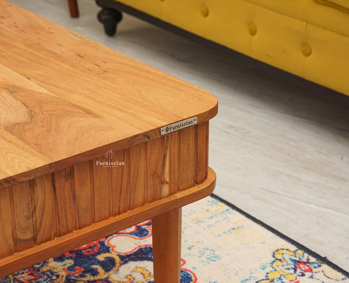 Eiffel Solid Wood Coffee Table - Coffee Table - Furniselan - Natural-Finish