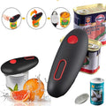 Compact one-touch opener shown from above with smooth black finish and curved handheld design