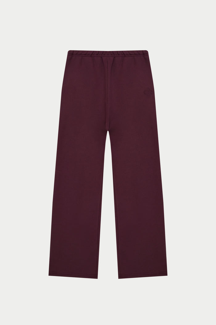 EMBOSSED STRAIGHT LEG JOGGERS - PLUM