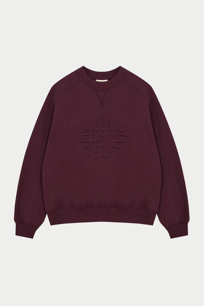 EMBOSSED SWEATSHIRT - PLUM