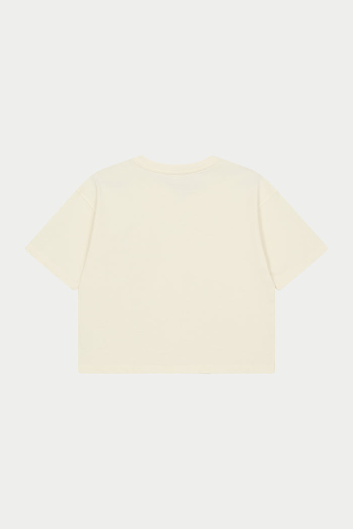 EMBROIDERED PALM GRAPHIC BOXY T-SHIRT - OFF WHITE