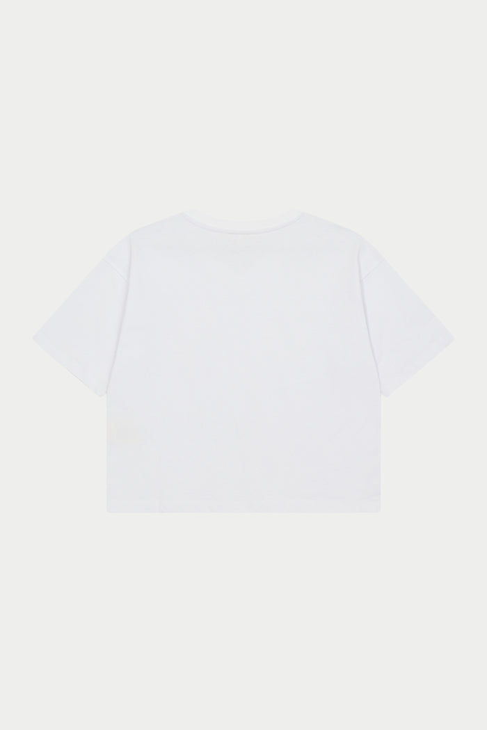EMBROIDERED PALM GRAPHIC BOXY T-SHIRT - WHITE