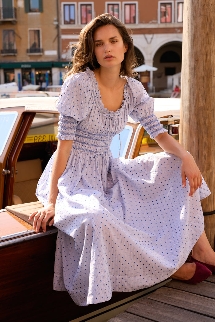 Emeline Dress- Lyon Blue