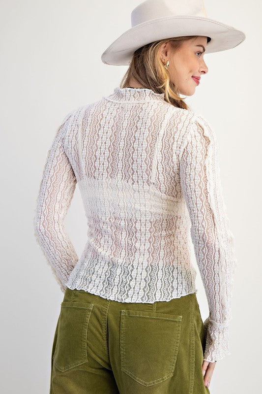 Enchanted Elegance Ivory Lace Top