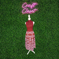 ENTRO Printed Midi Dress In Burgundy