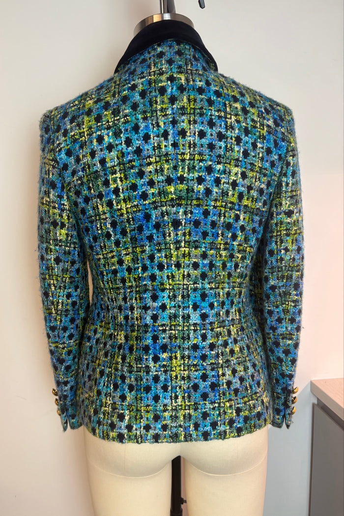 Escada Wool Blue Tweed Blazer