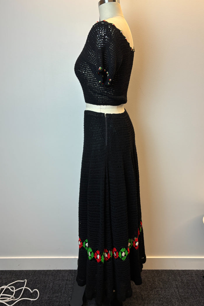 Ethereal Crochet Top & Midi Skirt Set image 1