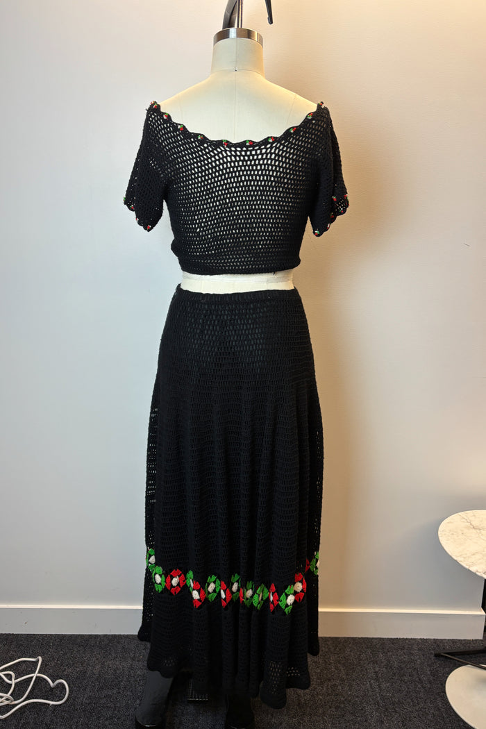 Ethereal Crochet Top & Midi Skirt Set image 2