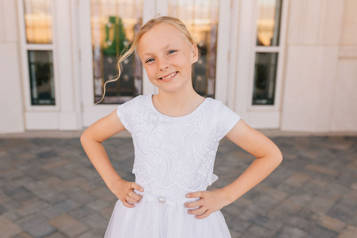 girl in white dress