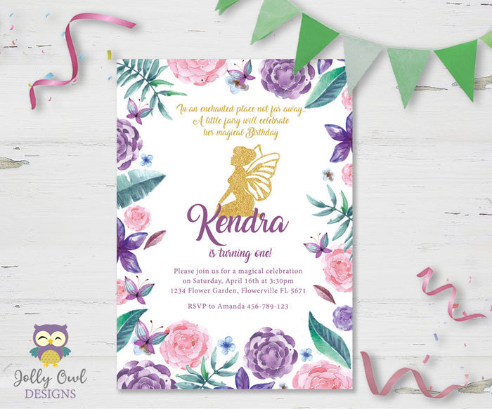 Fairy Gold Birthday Party Invitation
