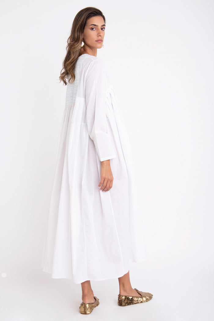 Farida Cotton Blue Thread Dress