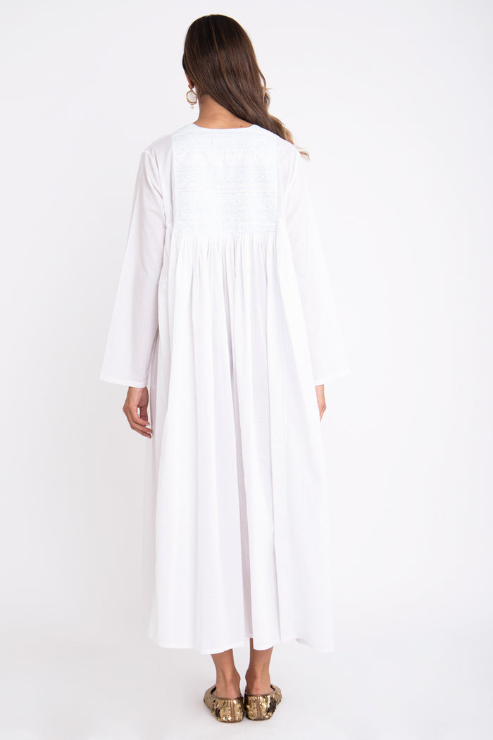 Farida Cotton Blue Thread Dress