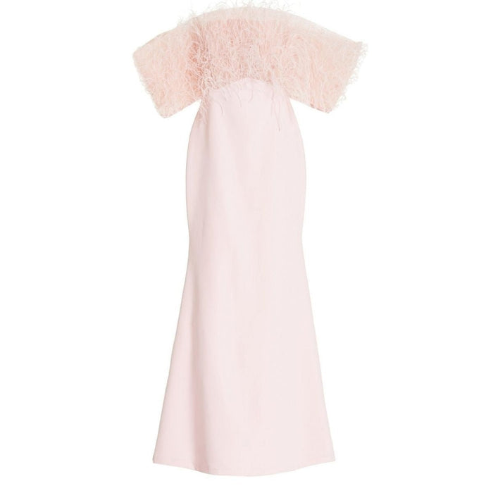 Aliétte Feather Trim Off - The - Shoulder Gown - Runway Catalog