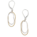 Flame Earrings, Gold and Silver Dainty Oval Hammered Dangle