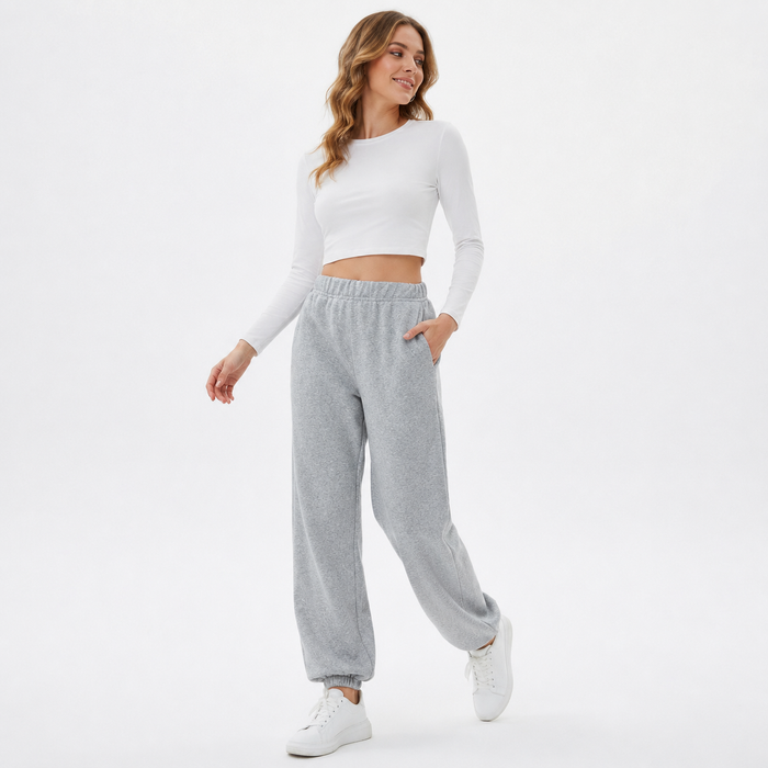 Women fleece lined trousers in versatile gray with soft inner warmth, smooth drape and polished straight leg comfort fit now.