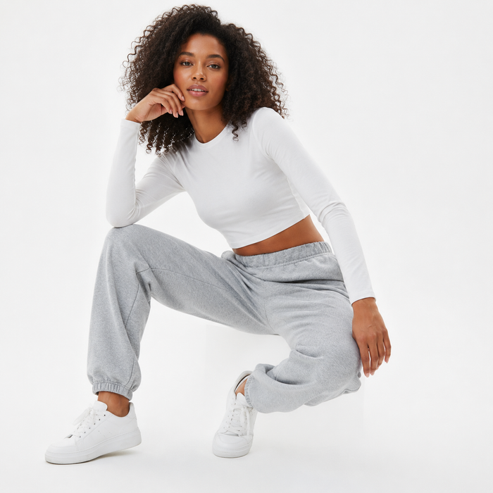 High waist fleece lined pants for women with micro-elastic polyester, medium thickness and refined gray daily wear style now.