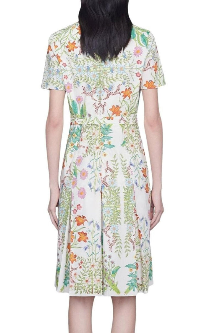 Gucci Flora Print Cotton Midi Dress - Runway Catalog